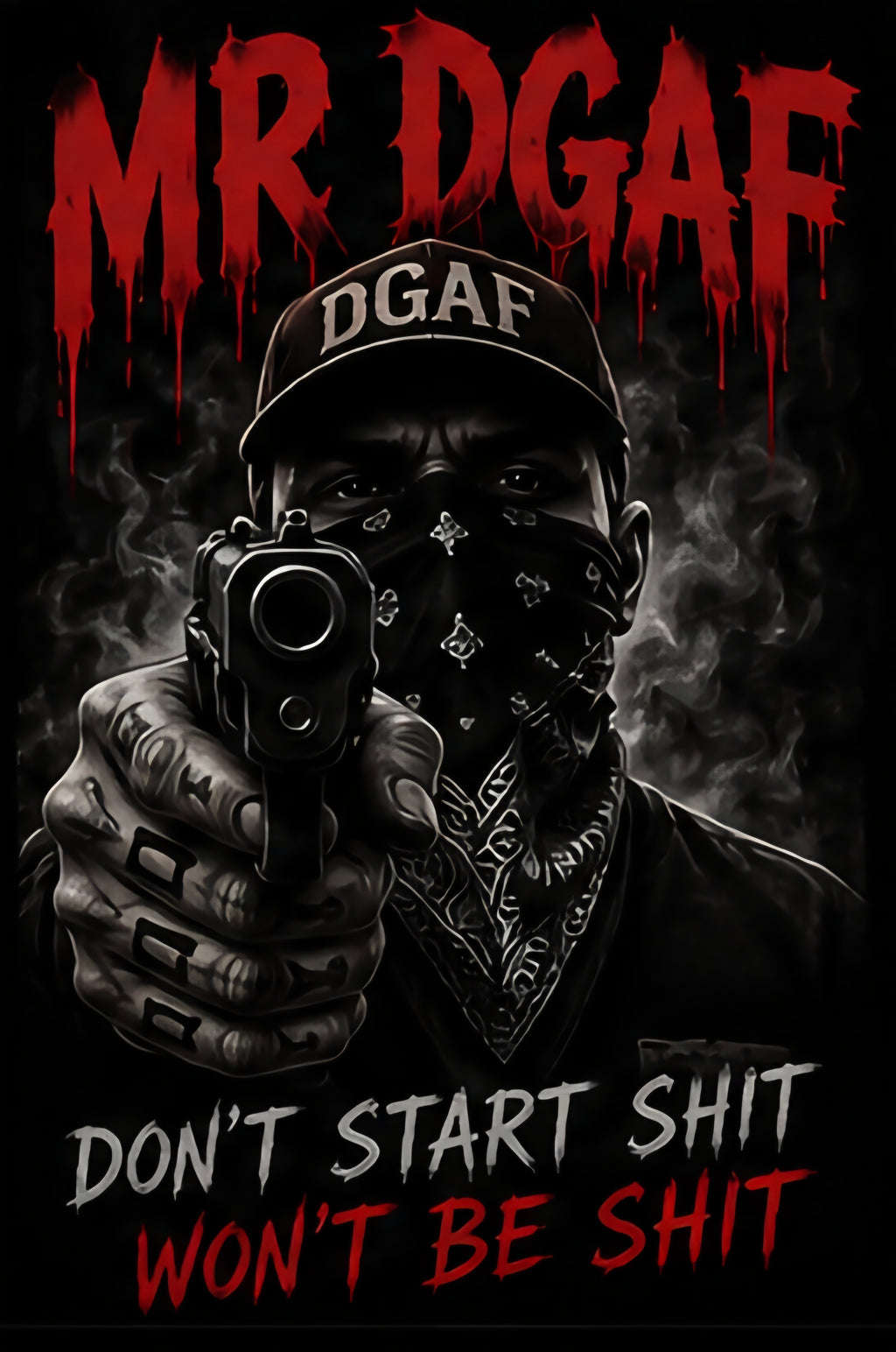 Kiss-Cut Vinyl Decal — Edgy 'Mr DGAF' Middle Finger Graphic Sticker (F*** You)