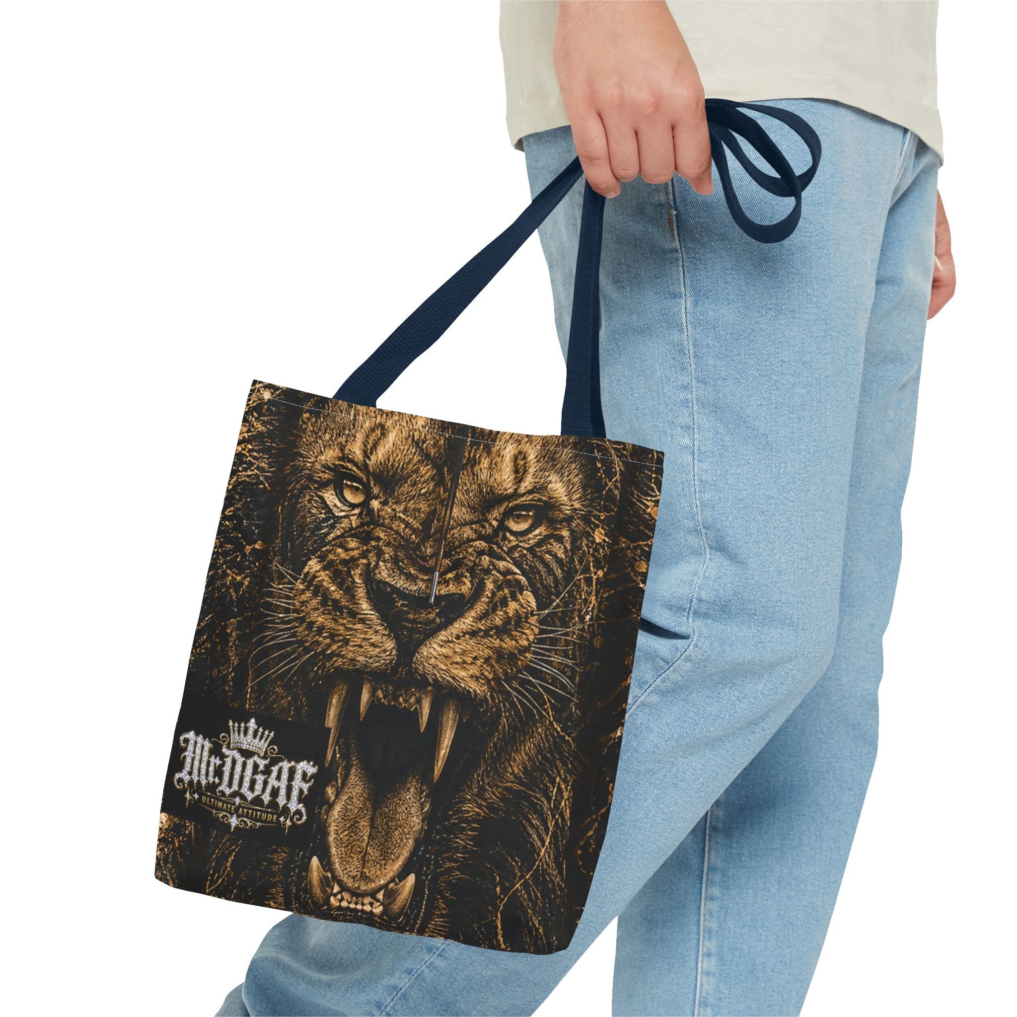 Roaring Lion Tote Bag – Vintage Fierce Animal Print Everyday Tote
