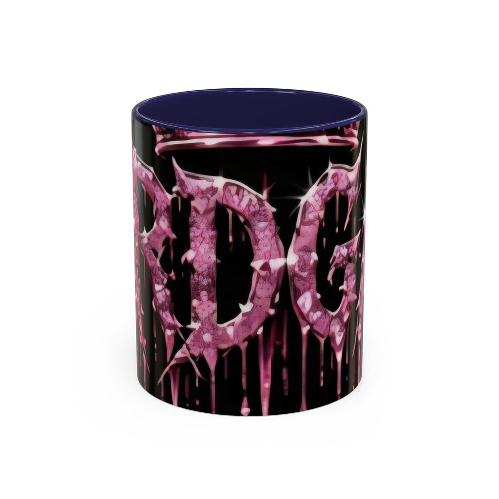 Dripping Pink Glitter Gothic Mug — Accent Coffee Cup (11/15oz)
