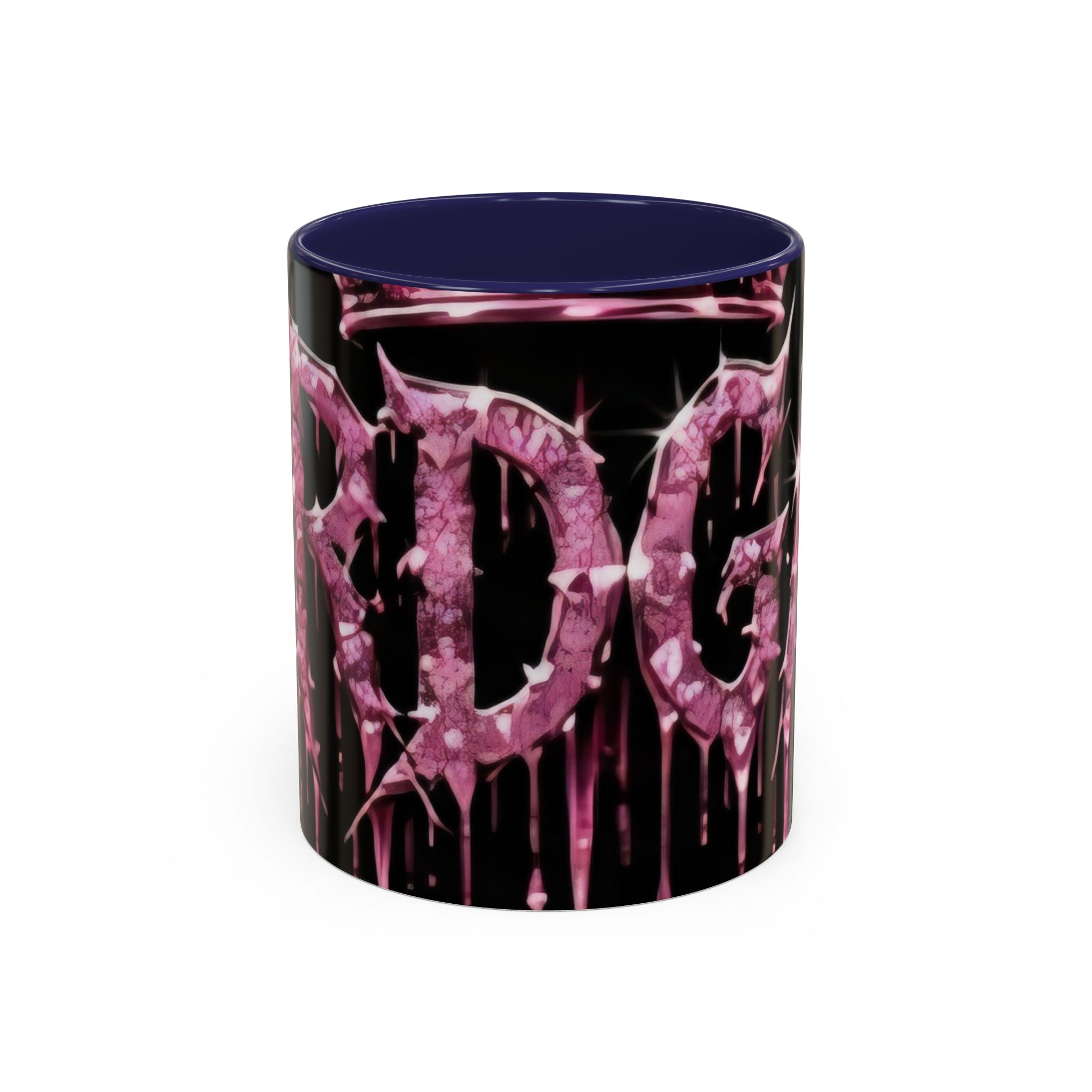 Dripping Pink Glitter Gothic Mug — Accent Coffee Cup (11/15oz)