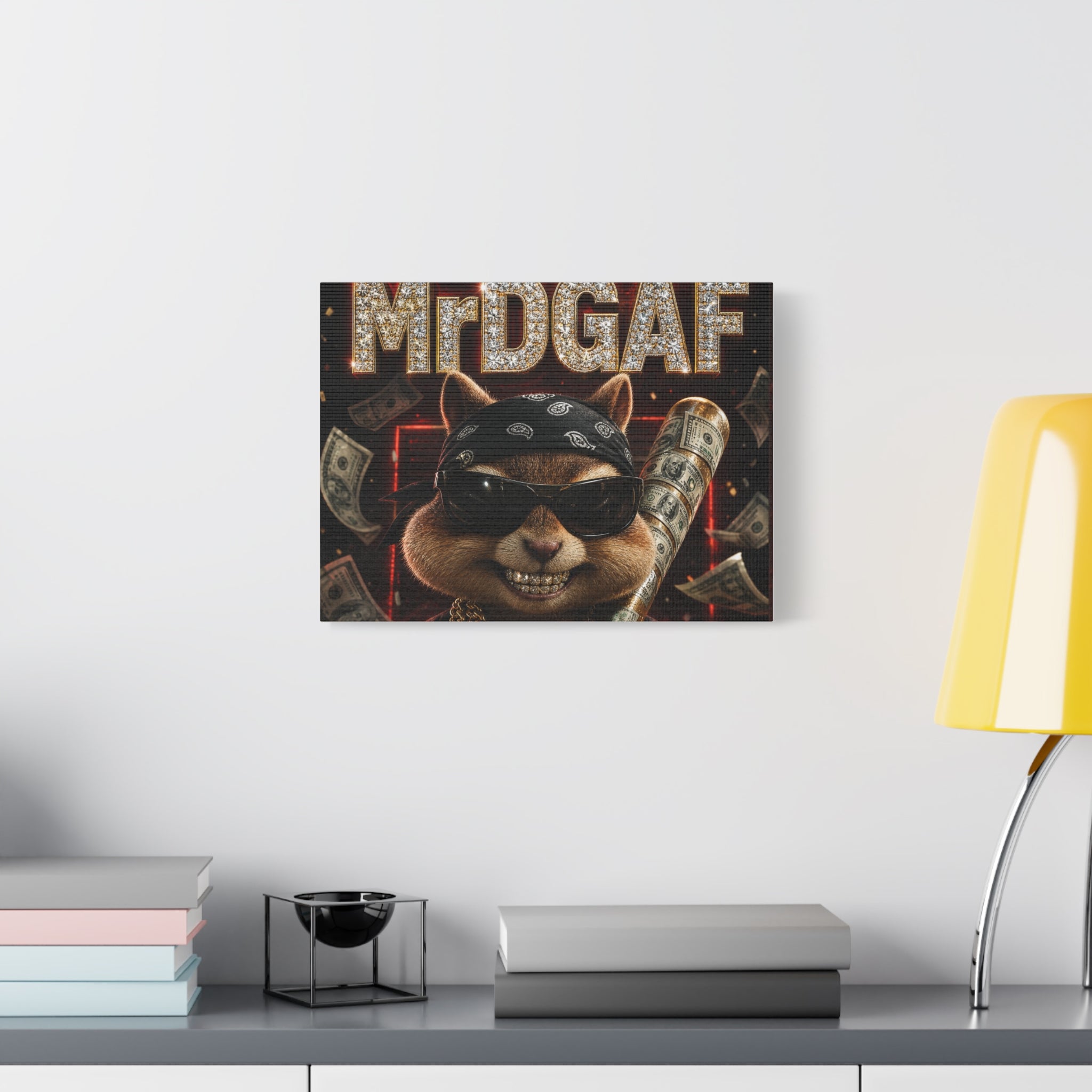 Dark Cardinal Bunny Canvas Print — Gothic Rabbit Wall Art