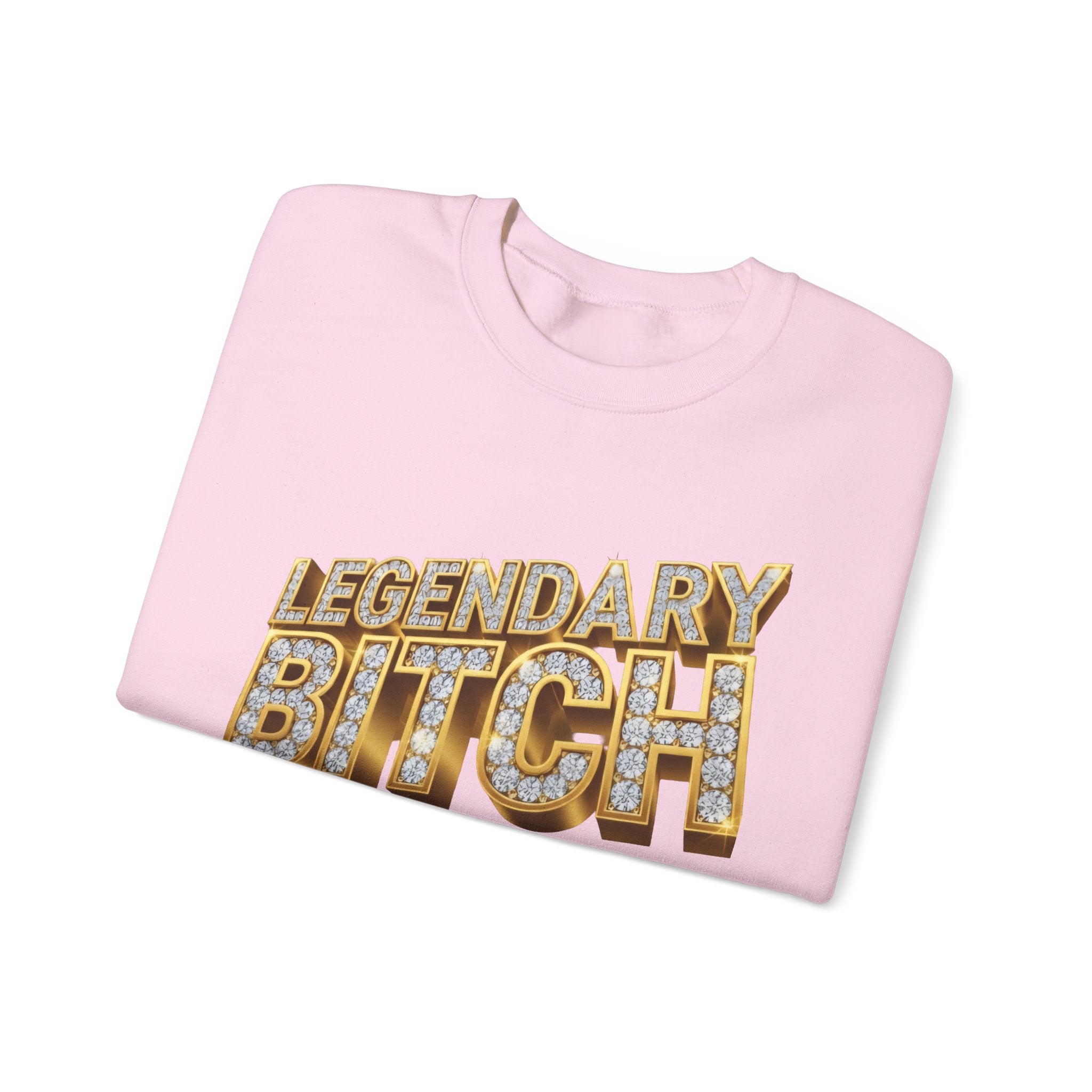 Legendary Bitch Graphic Sweatshirt – Bold Rhinestone-Style Crewneck for Women