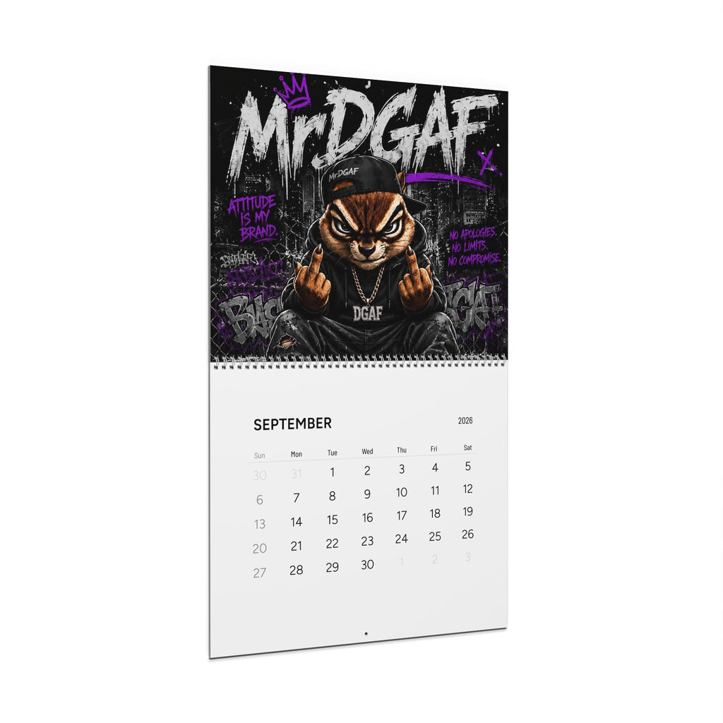 2026 'Unbothered' Wall Calendar — Funny Chipmunk / Mr. DGAF Monthly Calendar