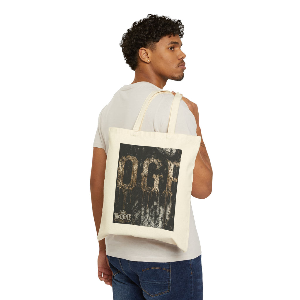 Skull King Tote Bag — Dark Vintage Crown Graphic Cotton Canvas Tote