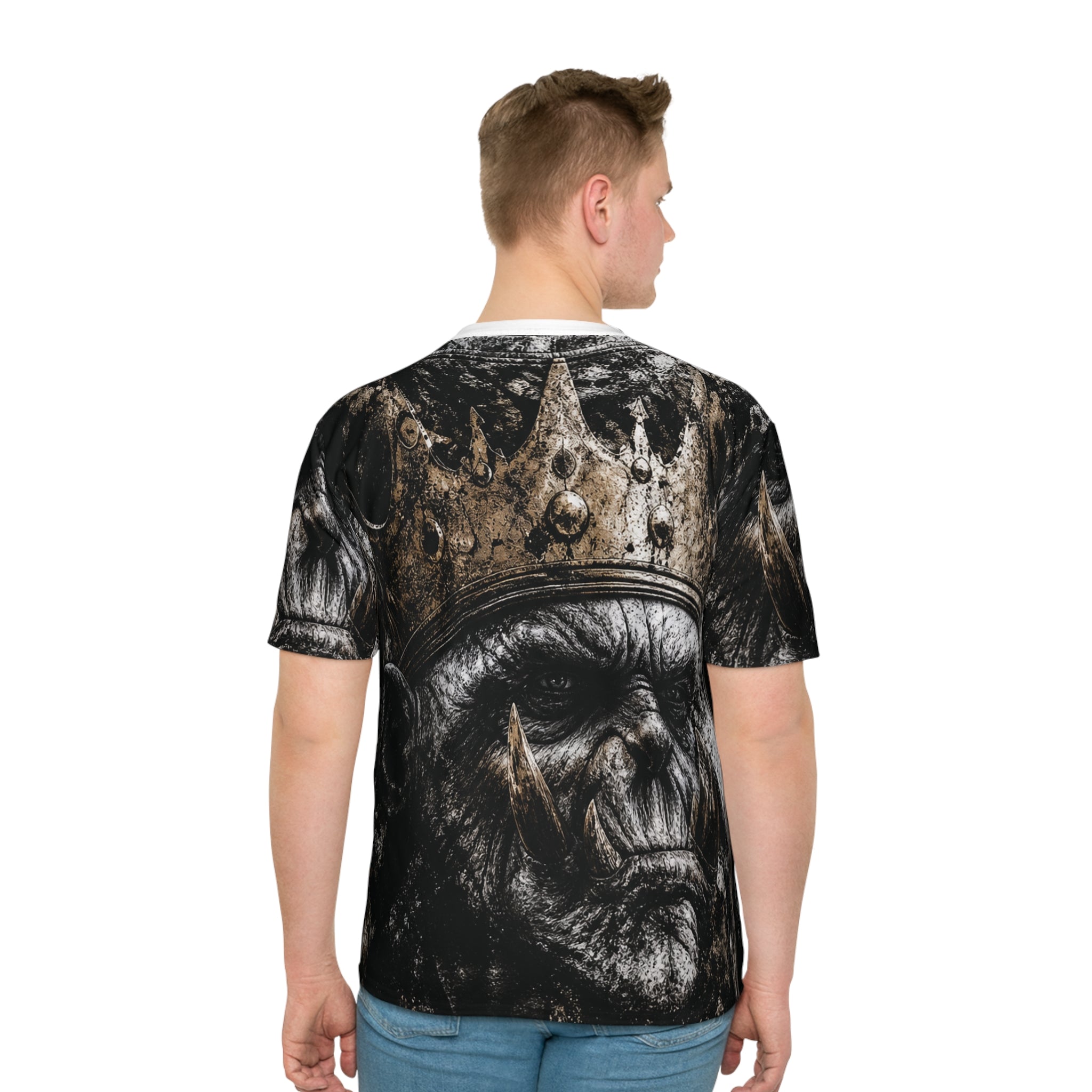 Men's Graphic T-Shirt — 'Mr. Dope' Crowned Gorilla All-Over Print