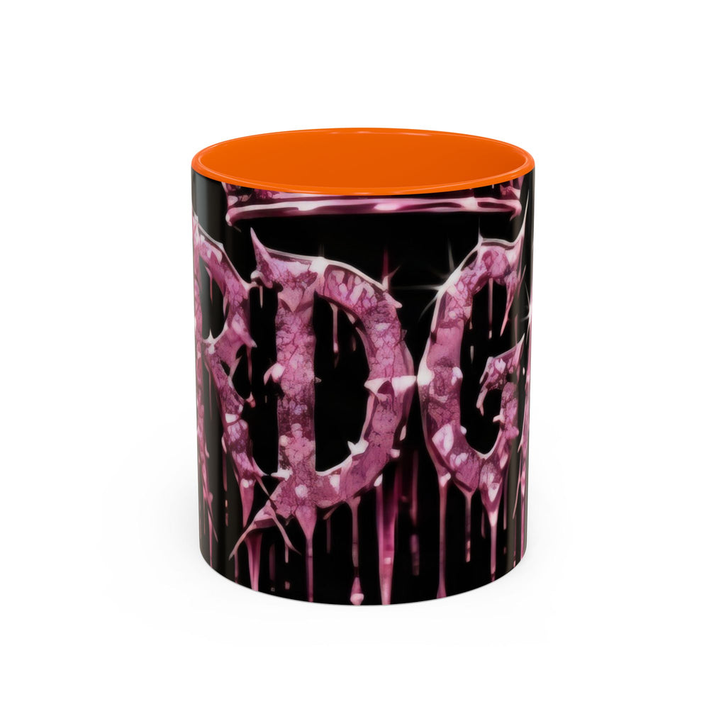 Dripping Pink Glitter Gothic Mug — Accent Coffee Cup (11/15oz)