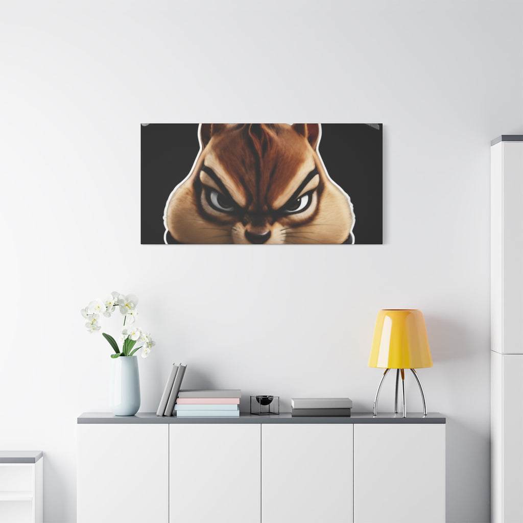 Edgy Chipmunk Canvas Print – "Go Fuck Yourself" Statement Wall Art