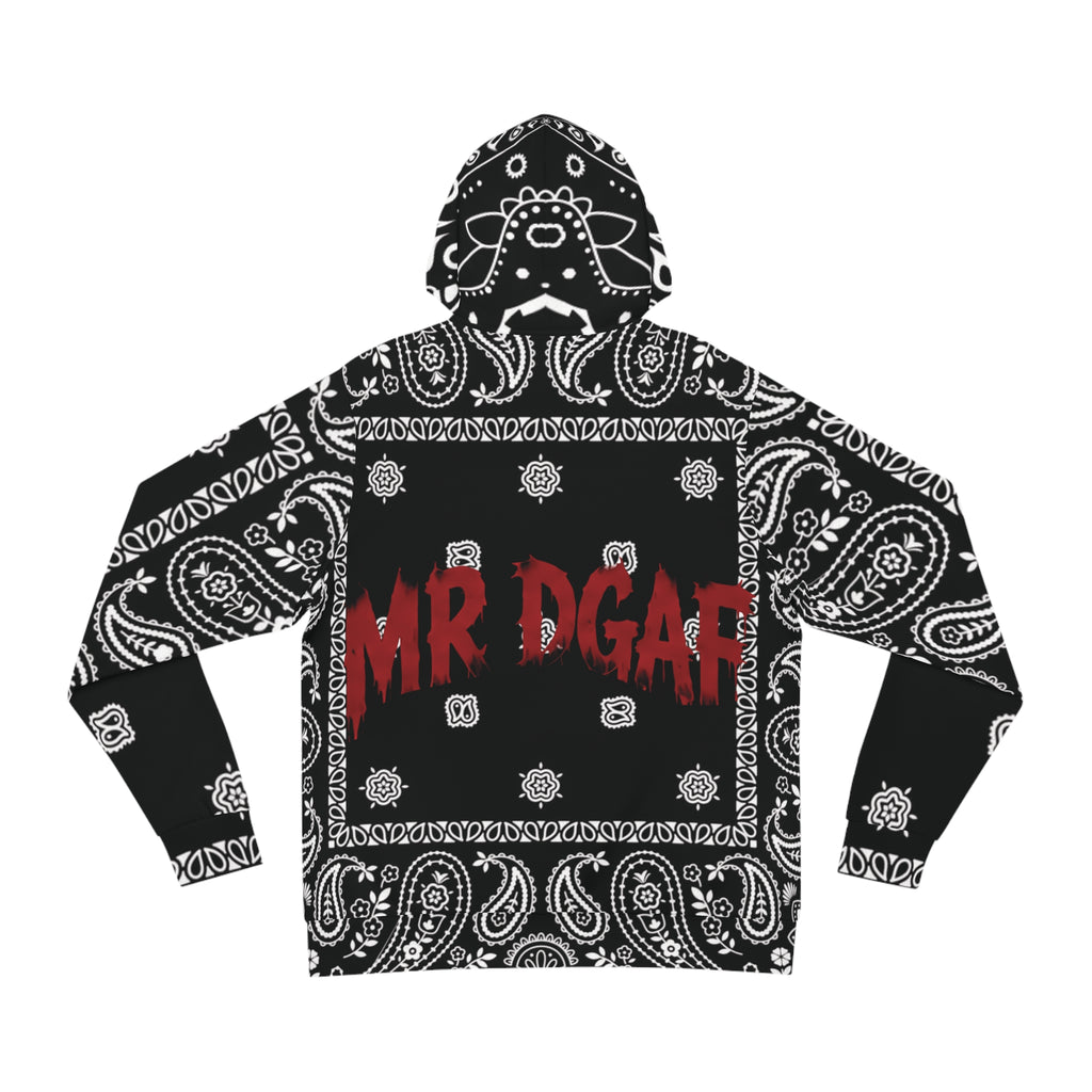 Bandana Print Hoodie — "MR DGAF" Graphic Streetwear Pullover