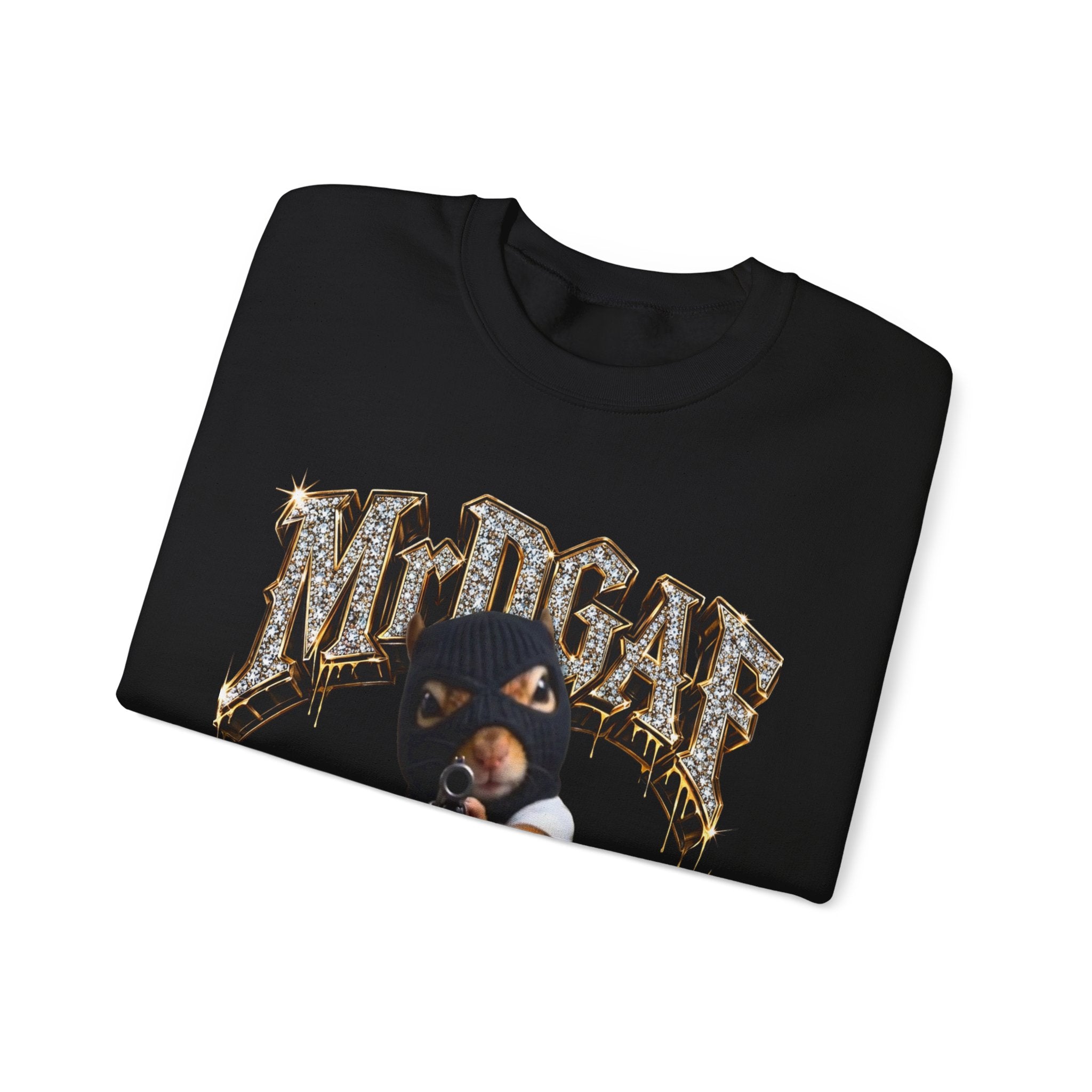 Crewneck Sweatshirt — 'Pure Fucking Evil' Graphic Pullover with Masked Bear Design