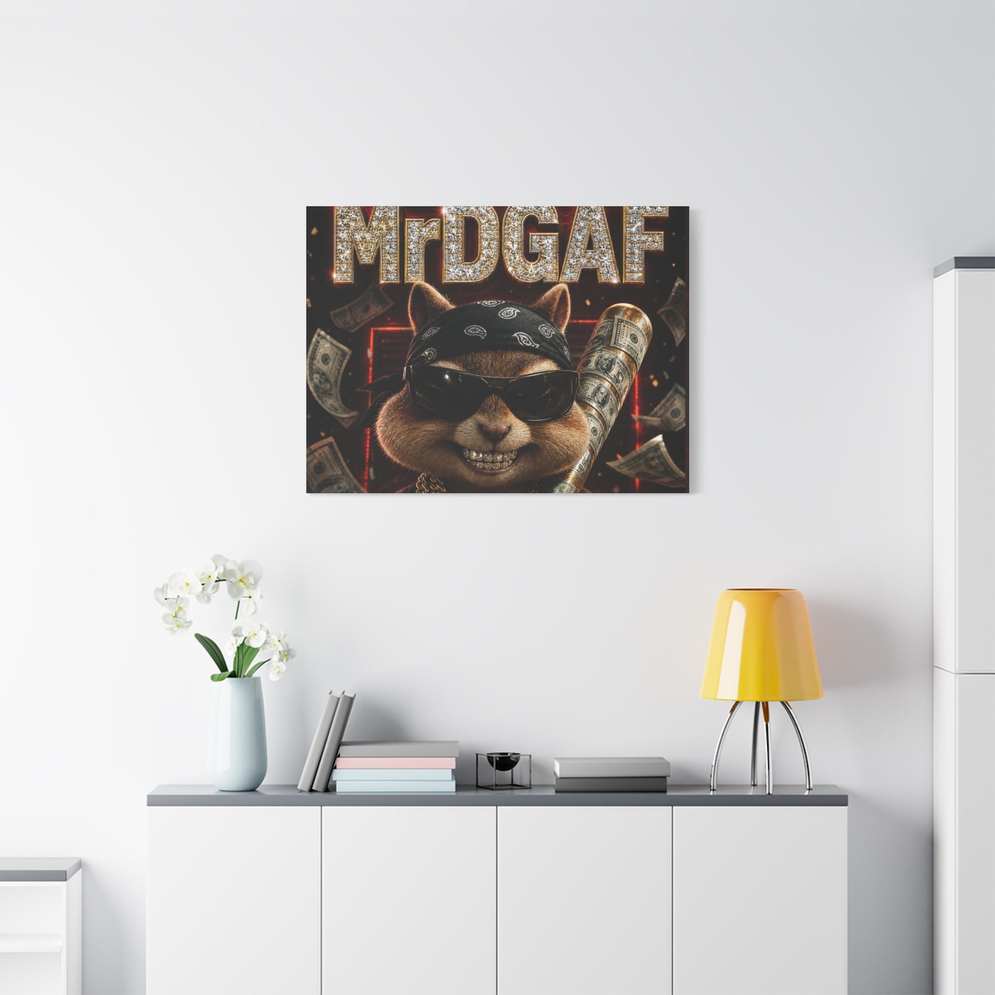 Dark Cardinal Bunny Canvas Print — Gothic Rabbit Wall Art