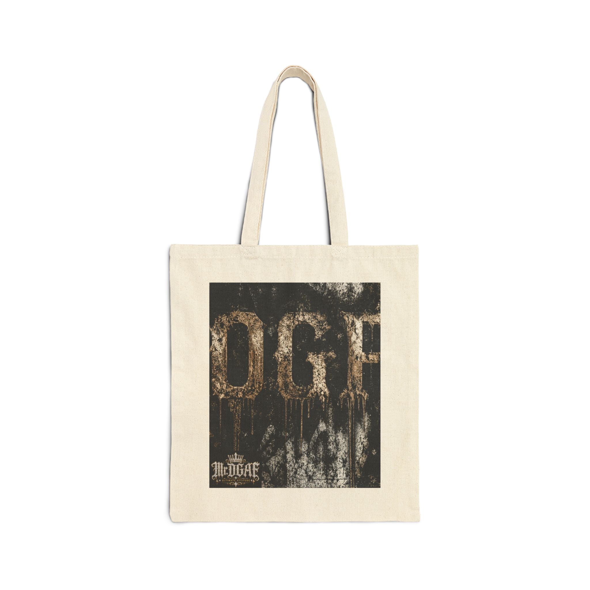 Skull King Tote Bag — Dark Vintage Crown Graphic Cotton Canvas Tote