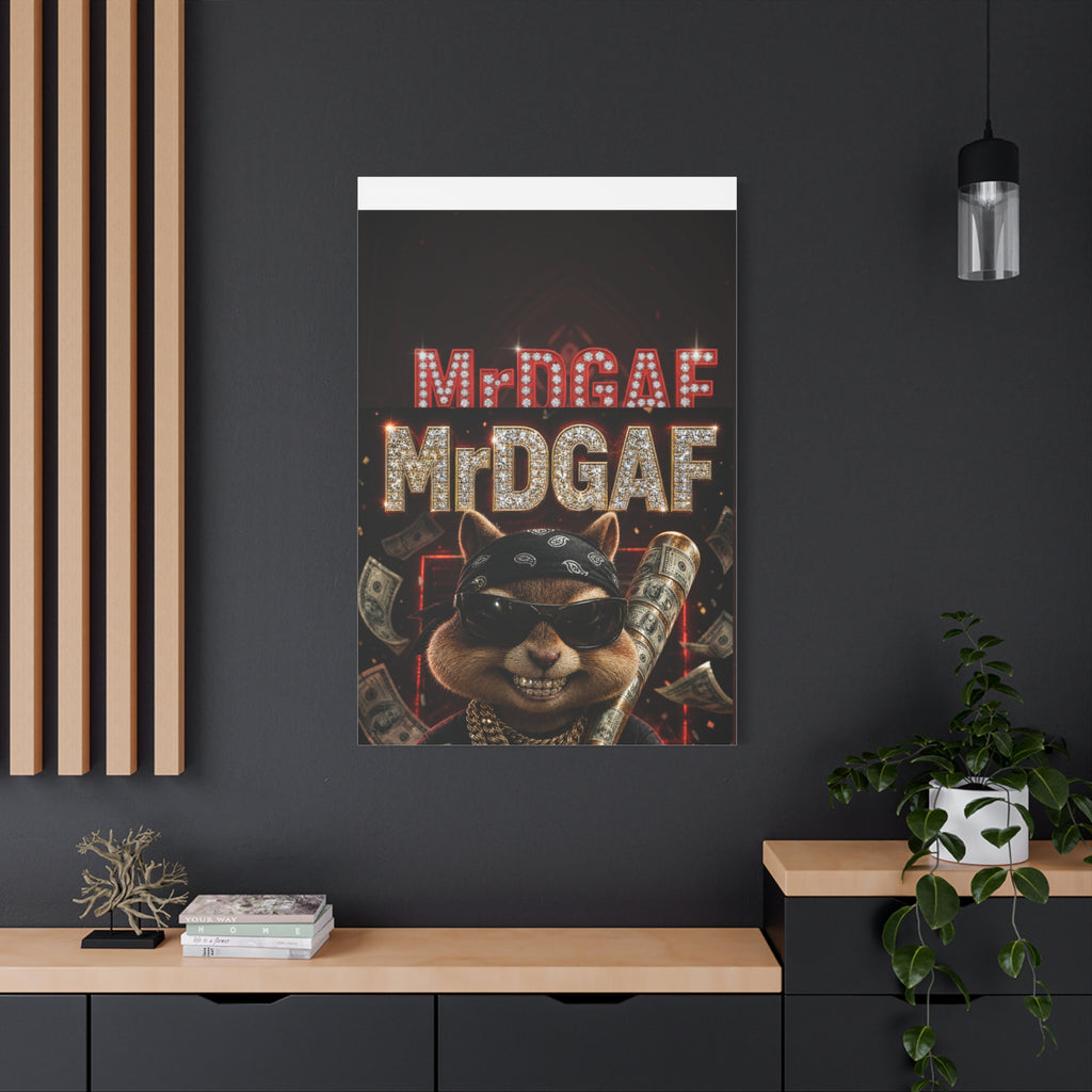 Dark Cardinal Bunny Canvas Print — Gothic Rabbit Wall Art