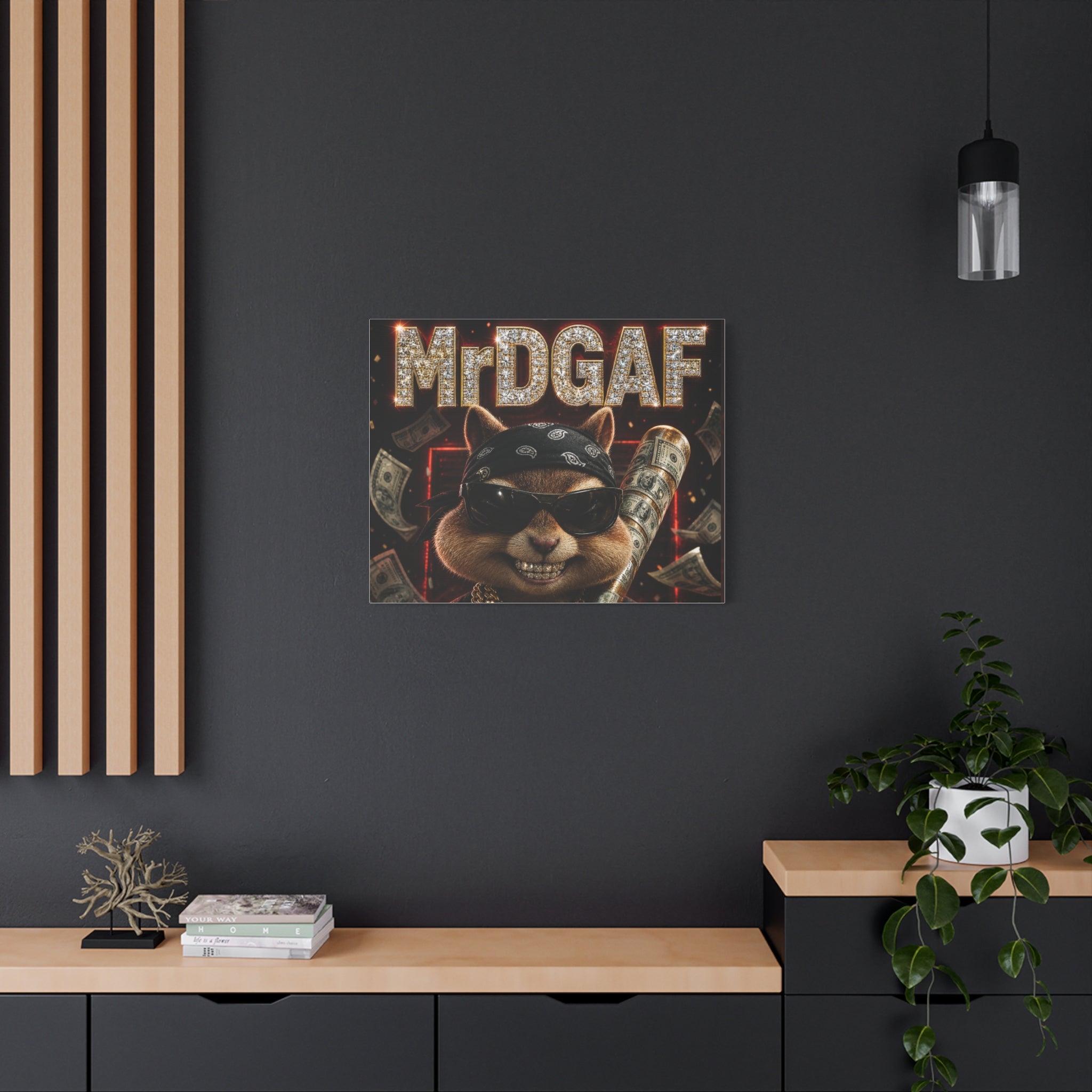 Dark Cardinal Bunny Canvas Print — Gothic Rabbit Wall Art