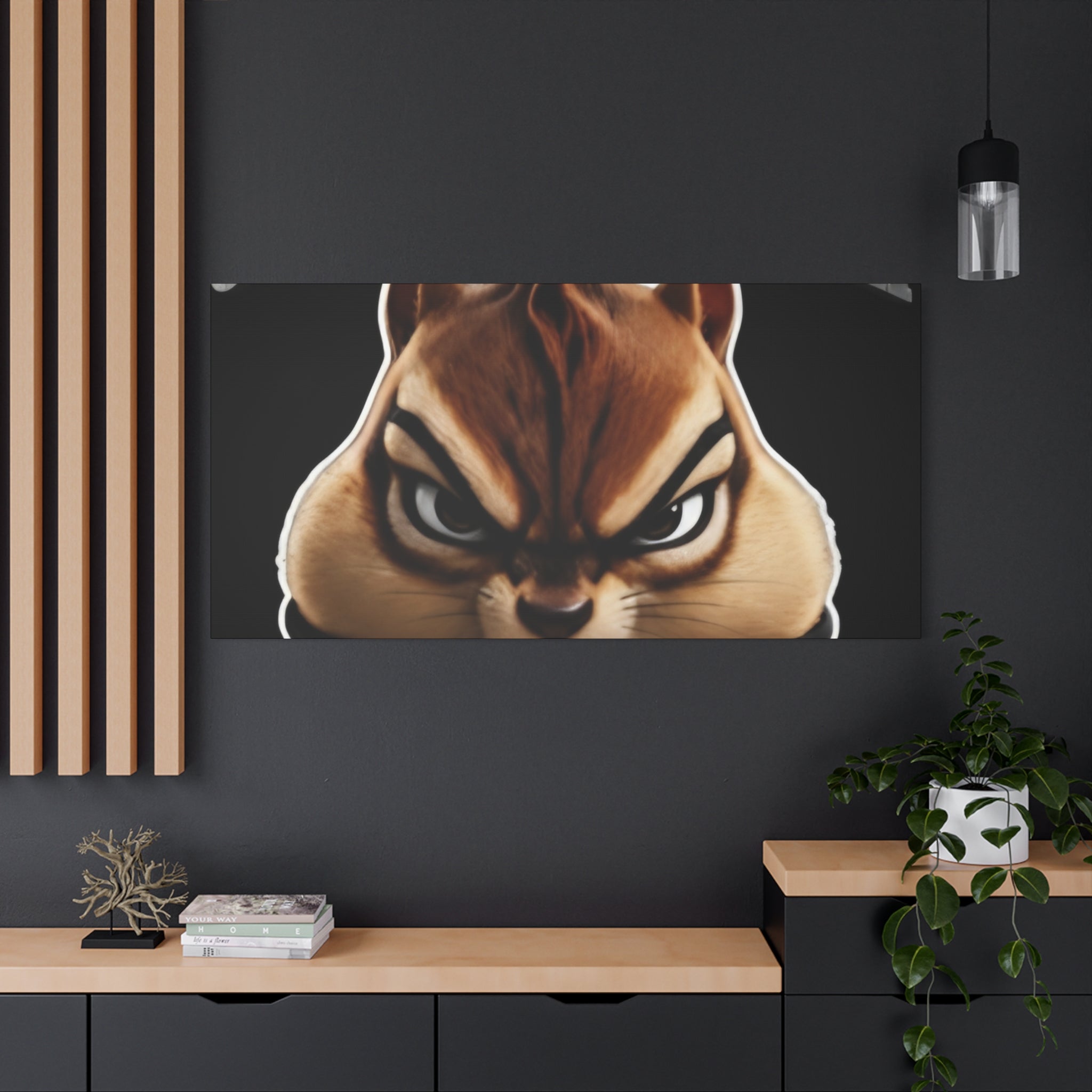 Edgy Chipmunk Canvas Print – "Go Fuck Yourself" Statement Wall Art