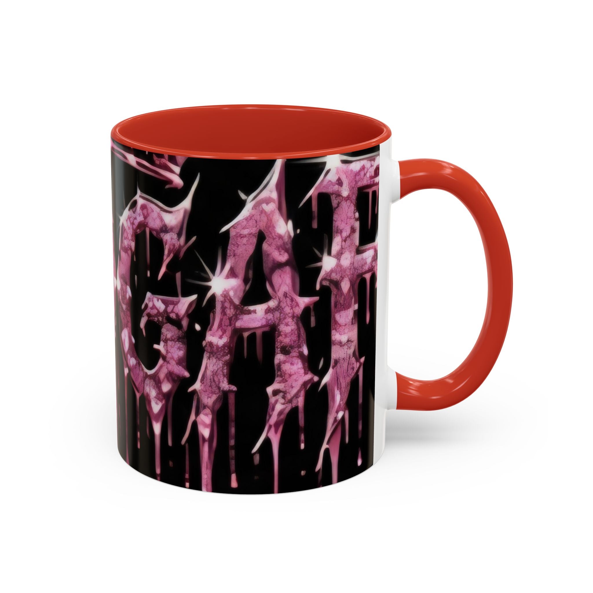 Dripping Pink Glitter Gothic Mug — Accent Coffee Cup (11/15oz)