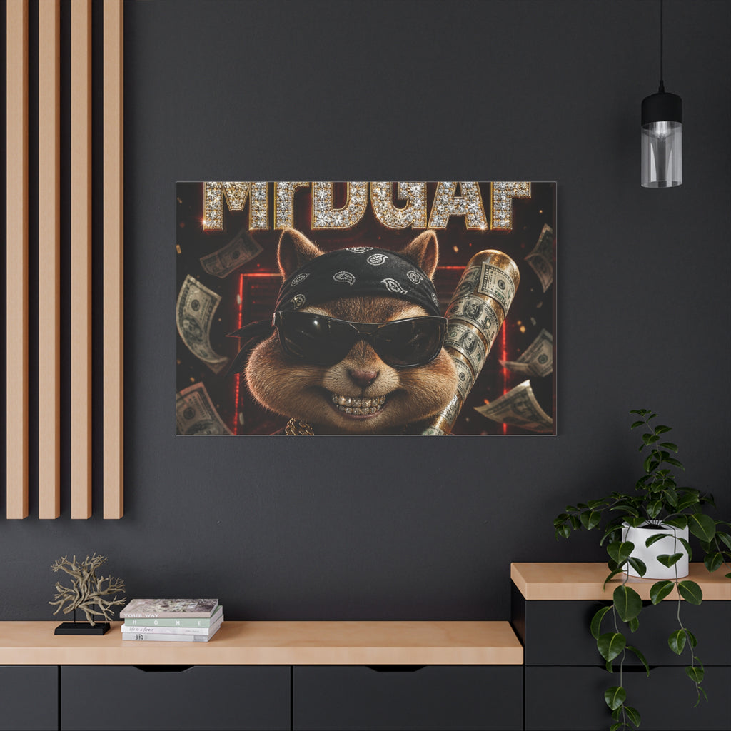 Dark Cardinal Bunny Canvas Print — Gothic Rabbit Wall Art