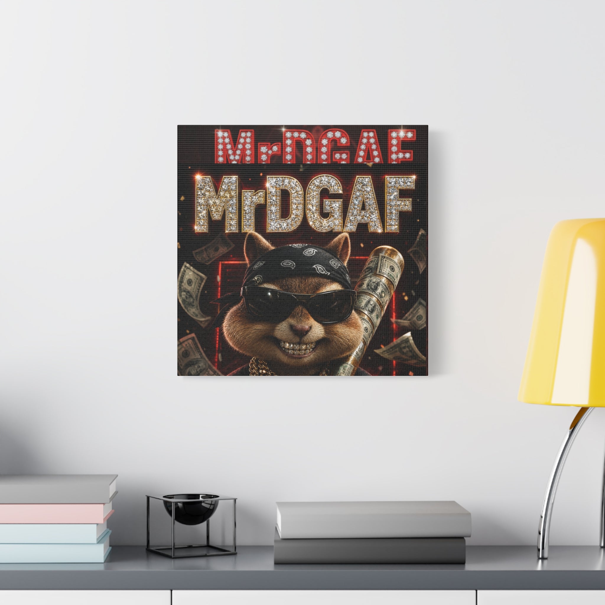 Dark Cardinal Bunny Canvas Print — Gothic Rabbit Wall Art