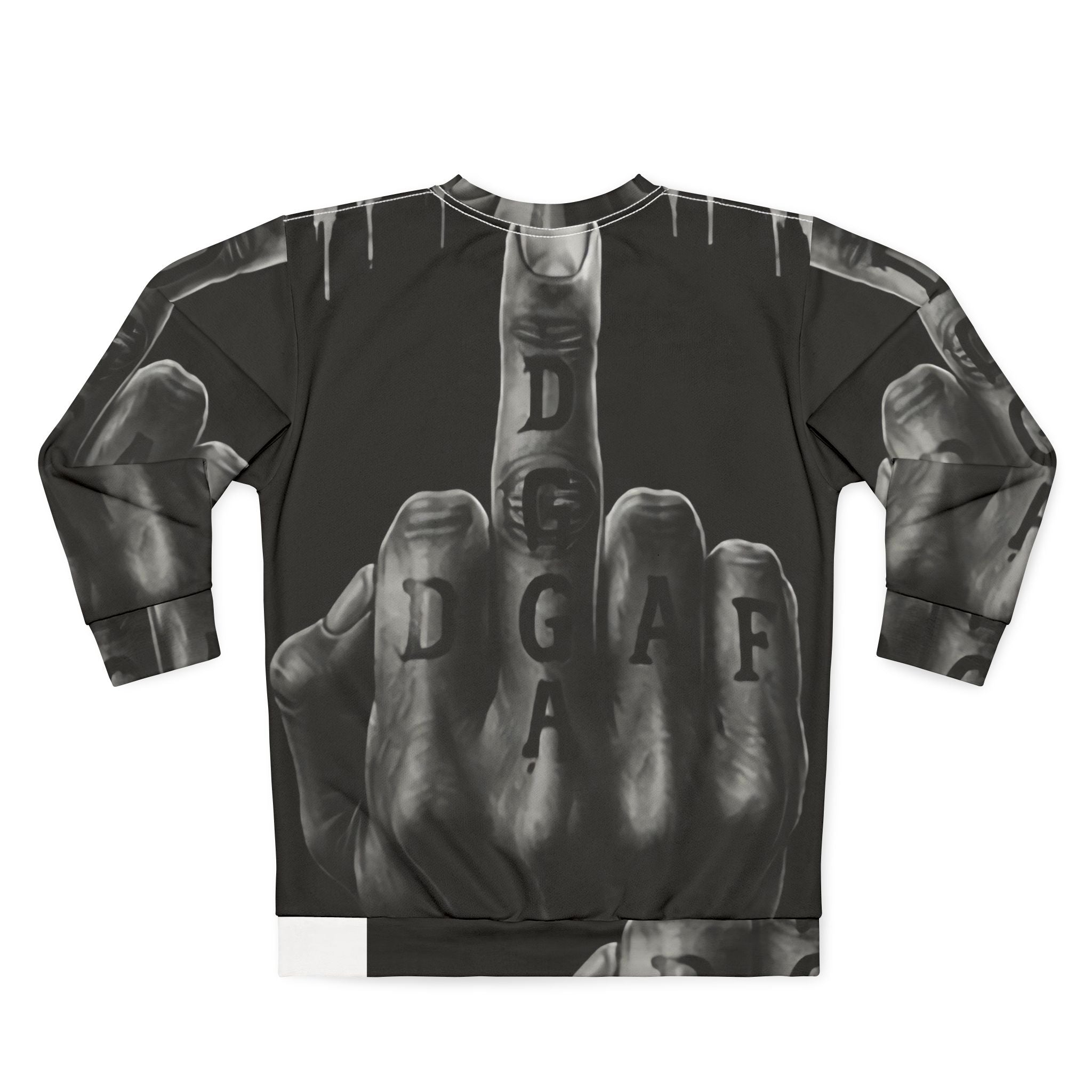 Middle Finger DGAF Sweatshirt – Bold Grunge Statement Pullover
