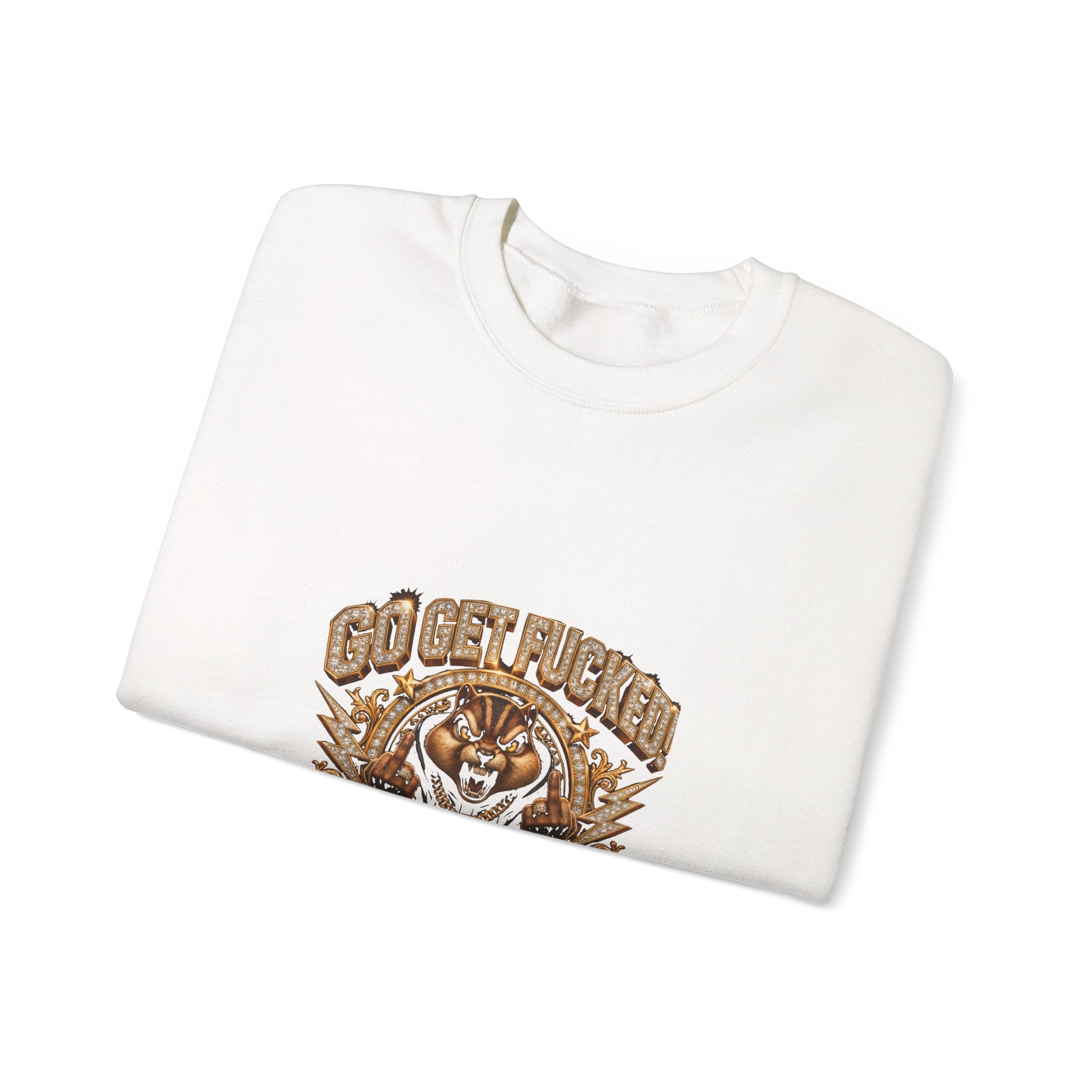 Tiger Graphic Crewneck Sweatshirt — "Go Get F***ing No Apologies"