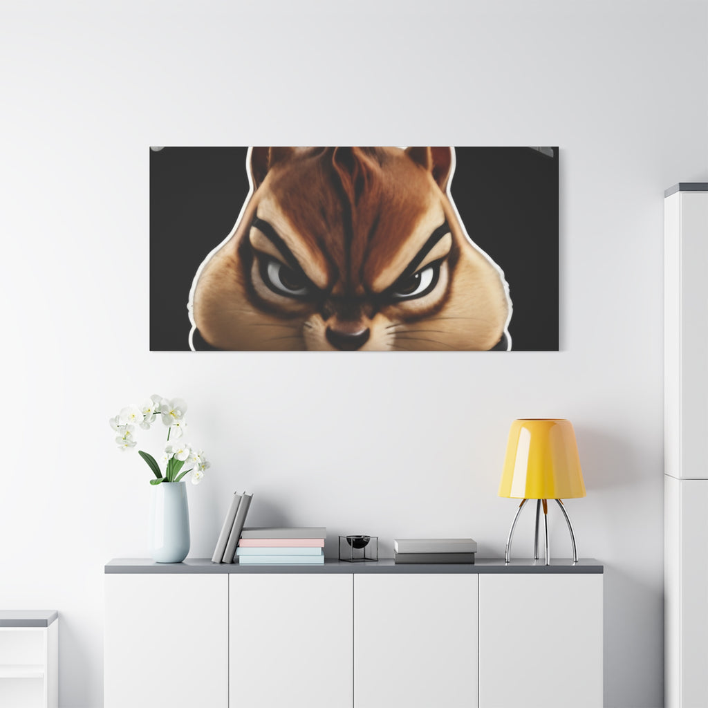 Edgy Chipmunk Canvas Print – "Go Fuck Yourself" Statement Wall Art