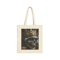 Skull King Tote Bag — Dark Vintage Crown Graphic Cotton Canvas Tote