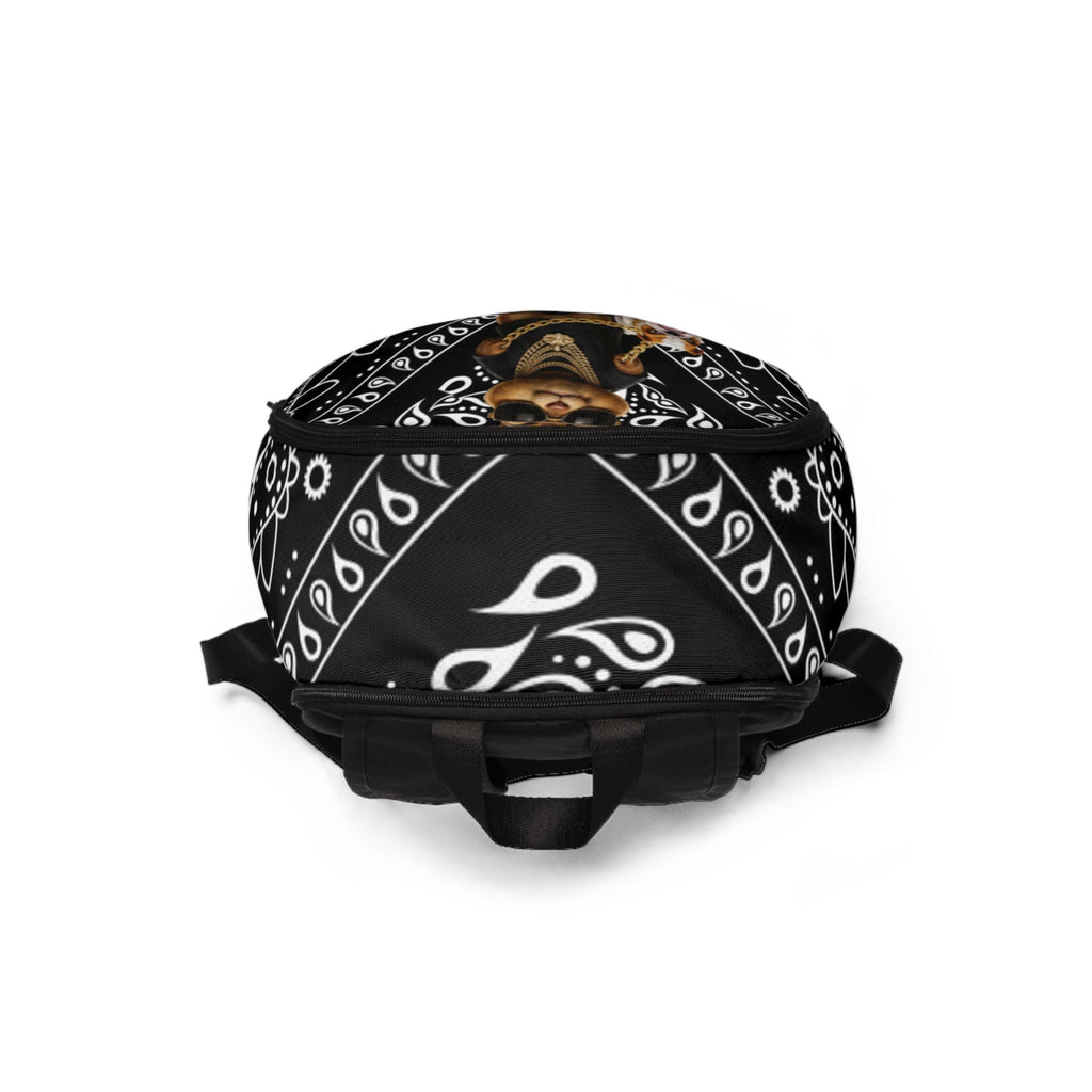 Boys schoolbag Chipmunk Street Art Backpack — Bad to the Bone Bandana Design