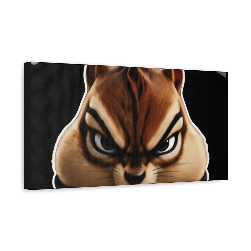 Edgy Chipmunk Canvas Print – "Go Fuck Yourself" Statement Wall Art