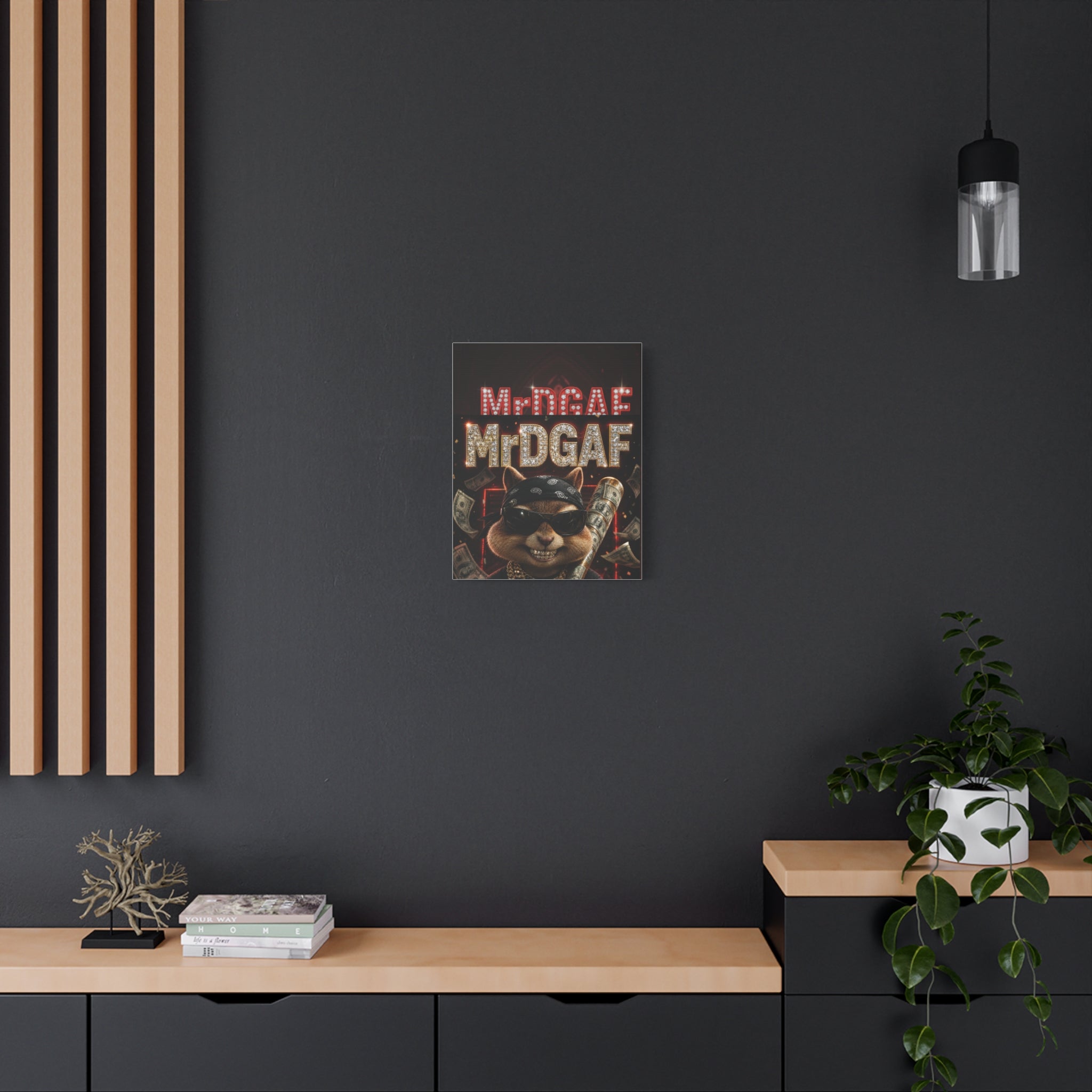 Dark Cardinal Bunny Canvas Print — Gothic Rabbit Wall Art