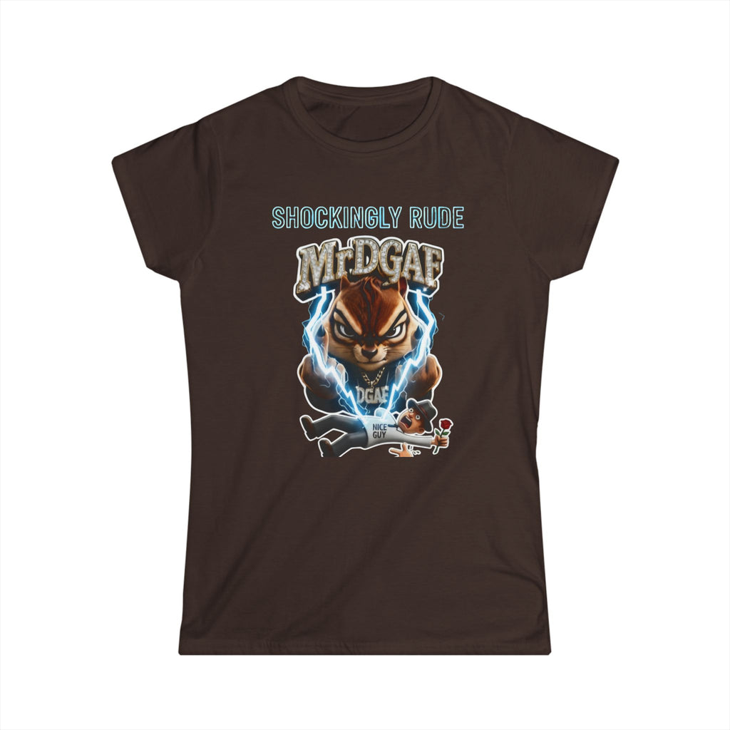 Women's Tee — 'Midgaf' Cartoon Front & Bold 'WTF Are You Looking At, Fuckface' Back