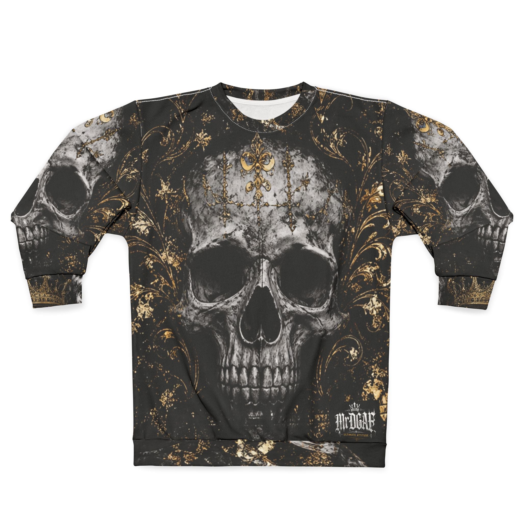 Skull Crown Sweatshirt — Gothic OGF All-Over Print