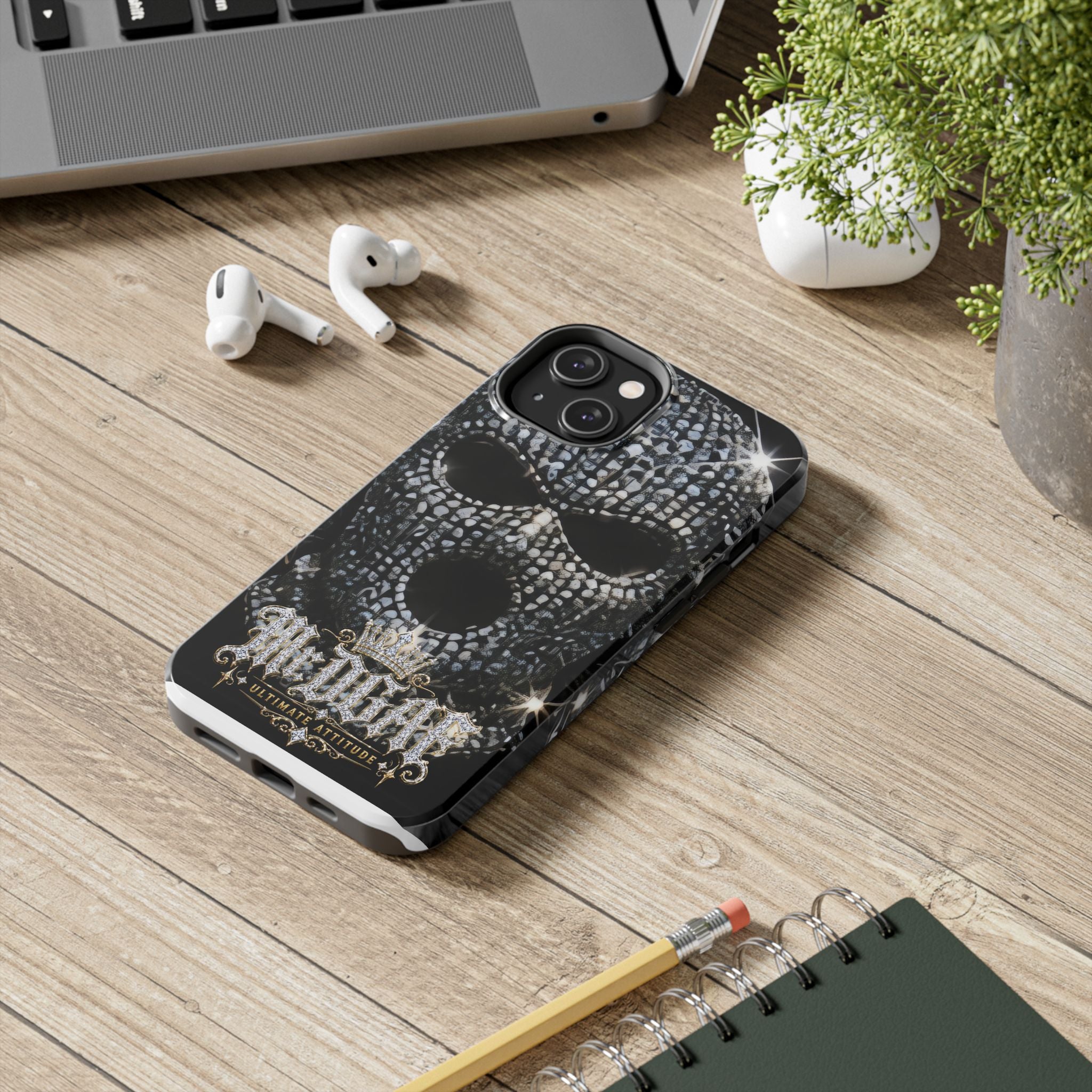 Skull Rhinestone Tough Phone Case — "Outlaw" Ultimate Attitude