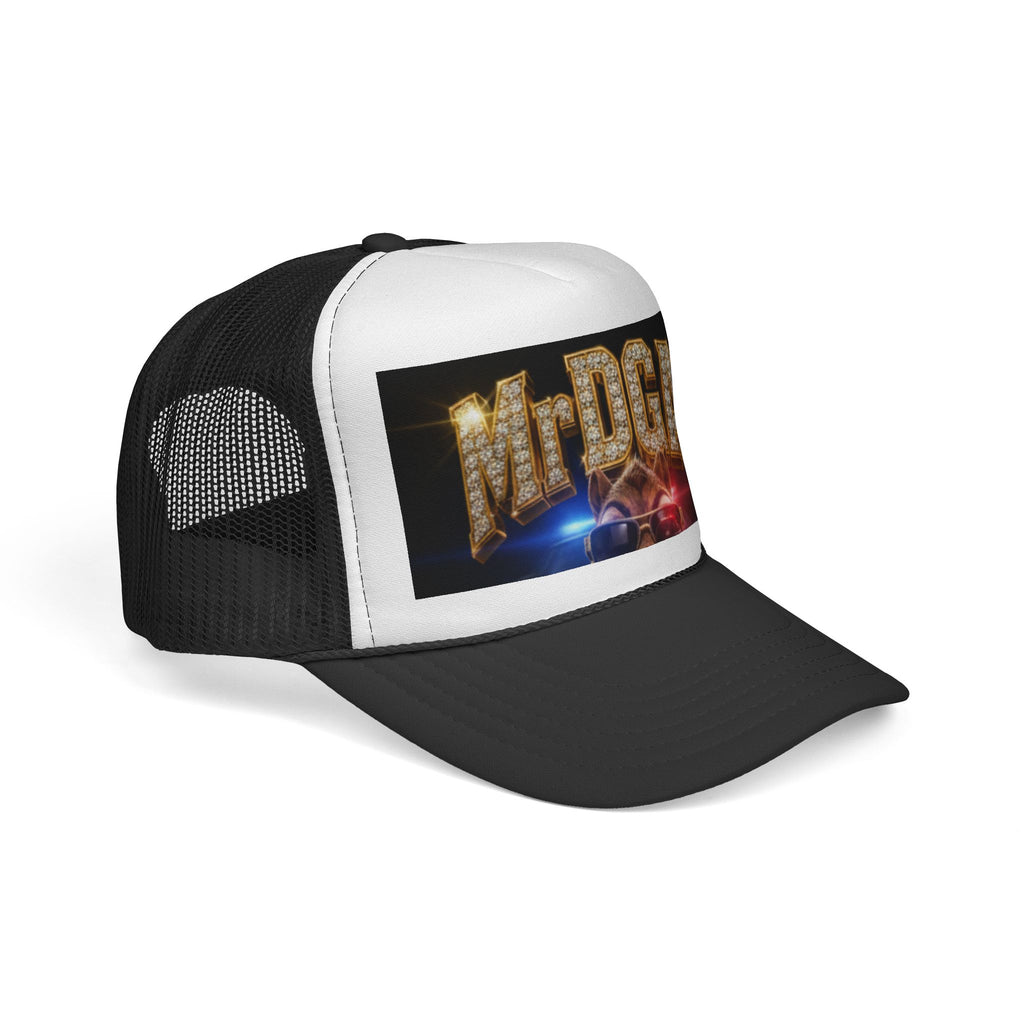 Mr. DGAF Trucker Cap — Bold Retro Marquee Logo Snapback