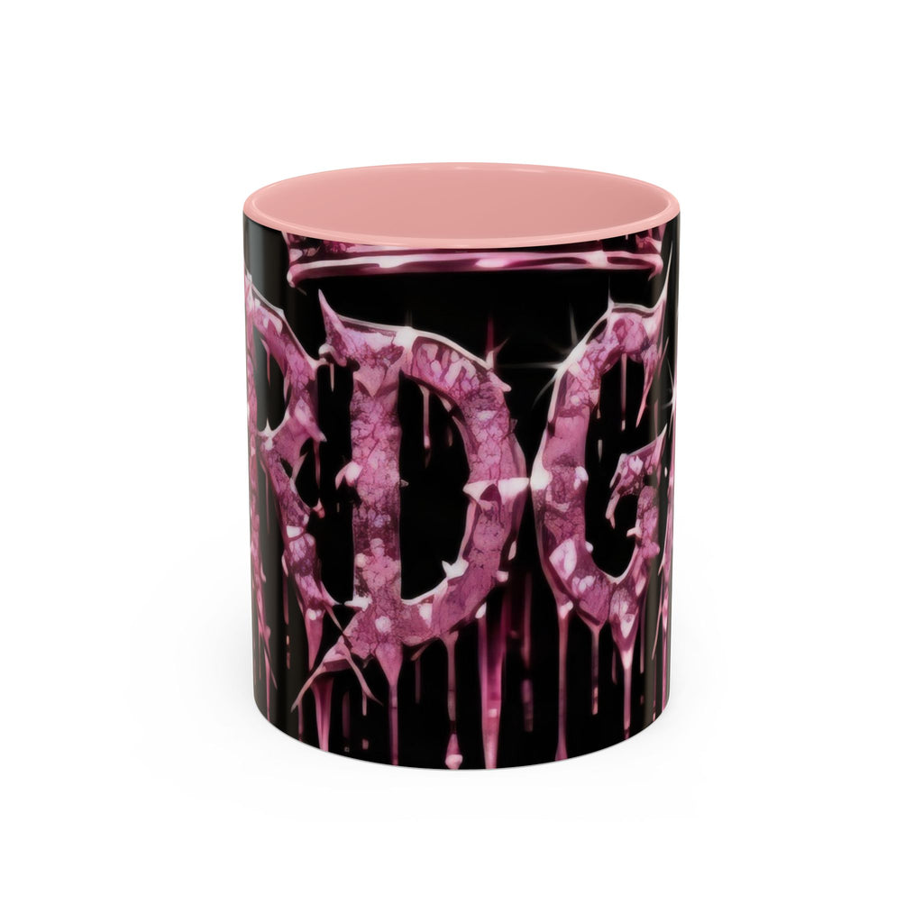Dripping Pink Glitter Gothic Mug — Accent Coffee Cup (11/15oz)