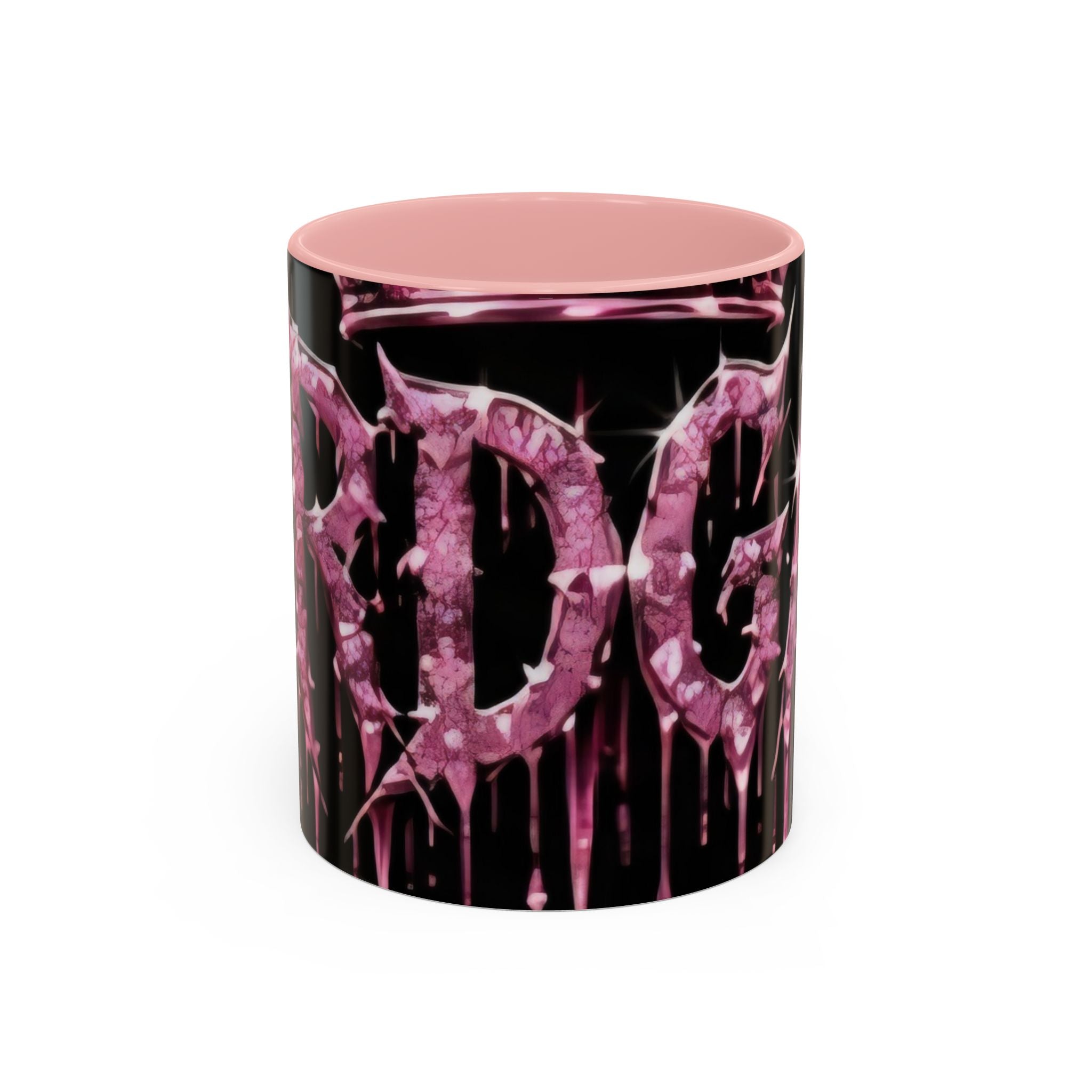 Dripping Pink Glitter Gothic Mug — Accent Coffee Cup (11/15oz)