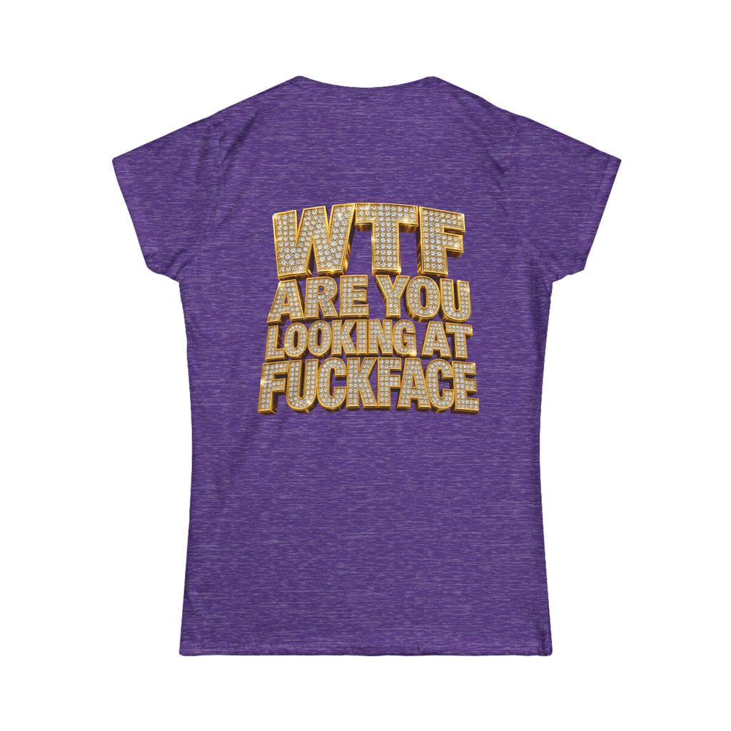 Women's Tee — 'Midgaf' Cartoon Front & Bold 'WTF Are You Looking At, Fuckface' Back