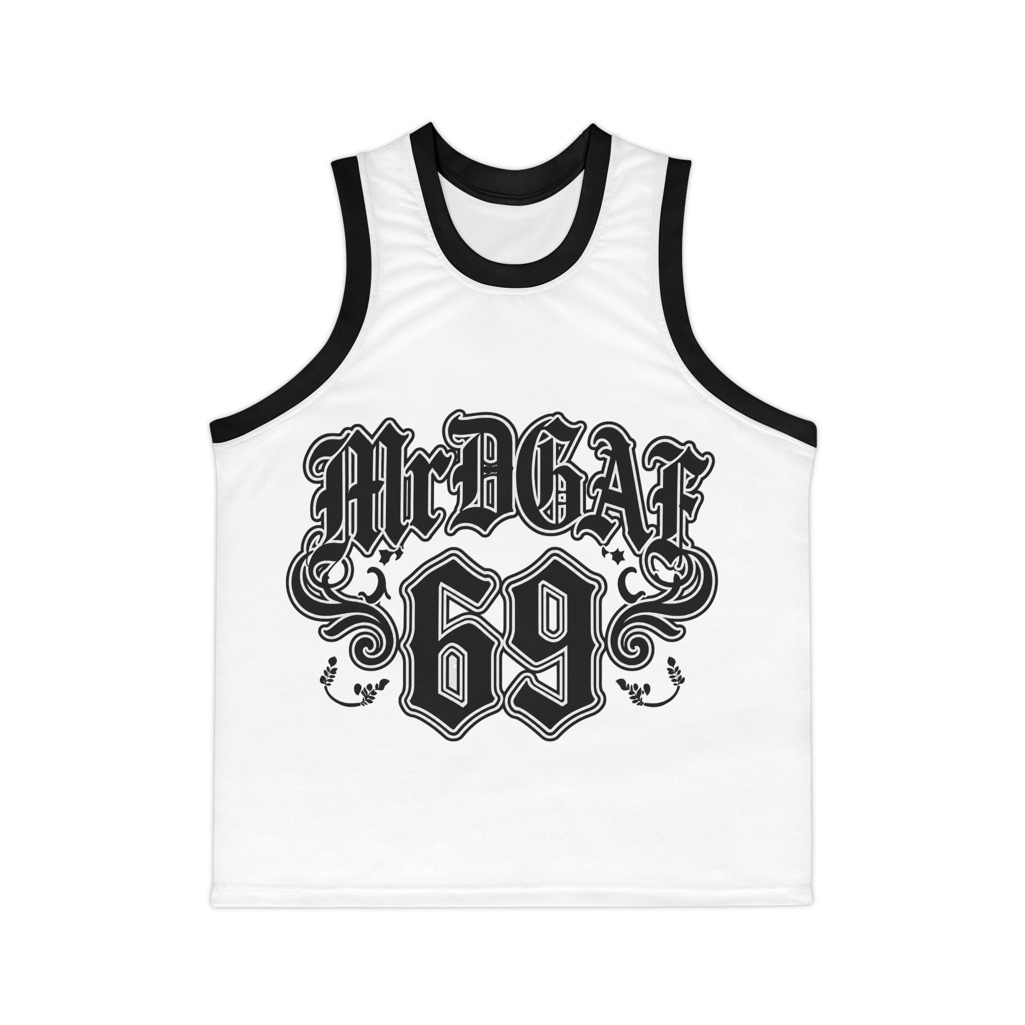 Basketball Jersey — Vintage Gothic "MrDgat 69" Number Tank
