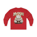 Long Sleeve Tee — Bold ‘DGAF’ Cat Graphic & Gold 3D Profanity Back