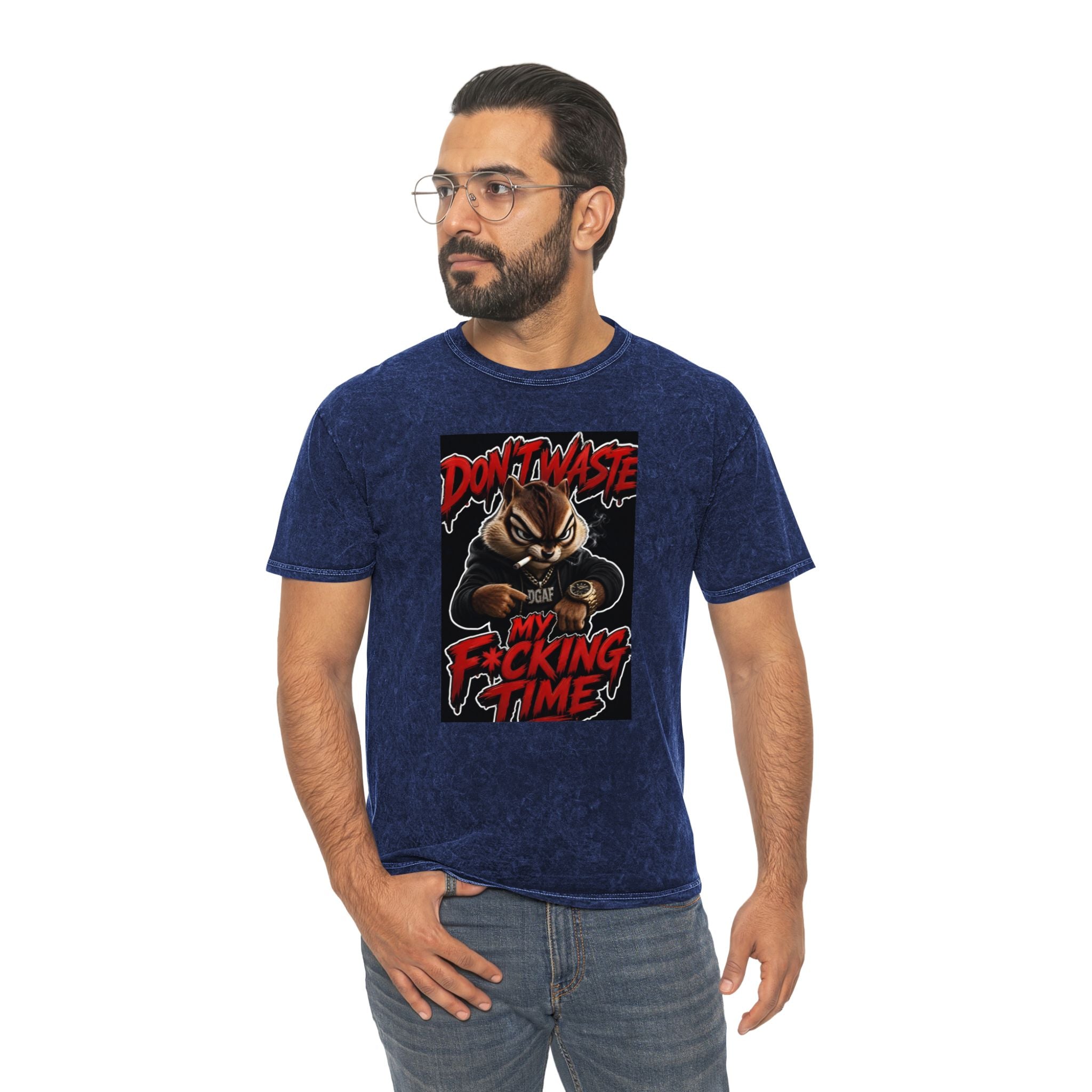 Don't Waste My F*cking Time Mineral Wash T‑Shirt — Bold Graphic Statement Tee