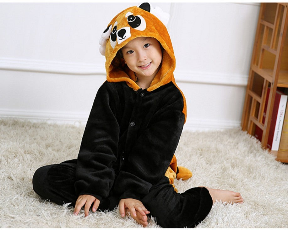Mixed batch autumn and winter flannel children's cartoon conjoined animal pajamas Tigger home clothes too long thick wholesale