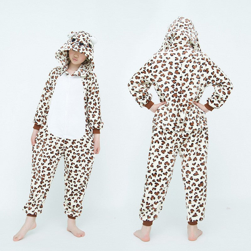 Mixed batch autumn and winter flannel children's cartoon conjoined animal pajamas Tigger home clothes too long thick wholesale