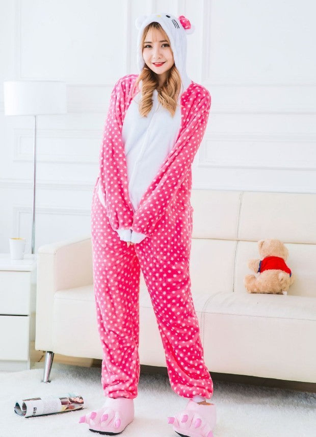 Mixed batch autumn and winter flannel children's cartoon conjoined animal pajamas Tigger home clothes too long thick wholesale