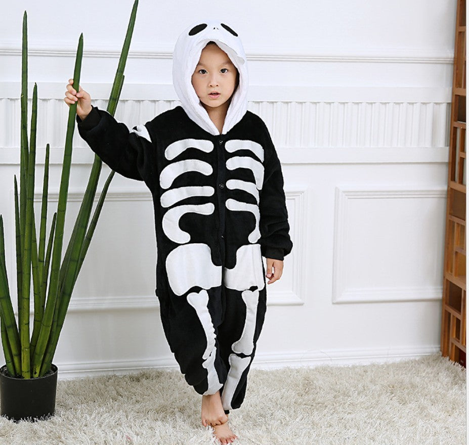 Mixed batch autumn and winter flannel children's cartoon conjoined animal pajamas Tigger home clothes too long thick wholesale
