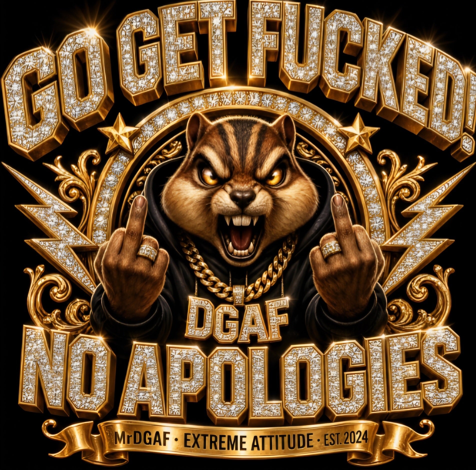 Kiss-Cut Vinyl Decal — Edgy 'Mr DGAF' Middle Finger Graphic Sticker (F*** You)