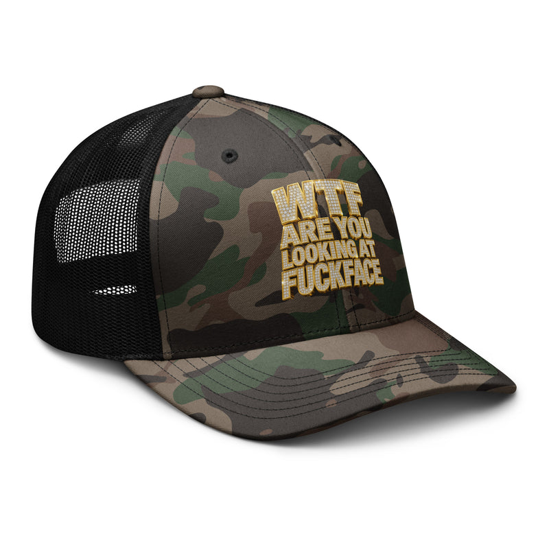 WTF Are You Looking At — Camo Trucker Hat - mrdgaf.shop