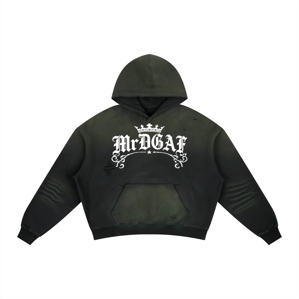 Frayed Sunfade Boxy Fleece Hoodie