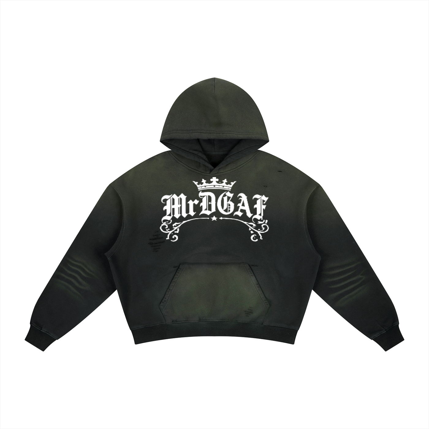 Frayed Sunfade Boxy Fleece Hoodie
